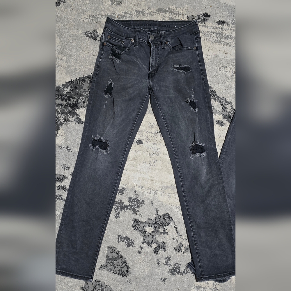 Distressed Black Jeans